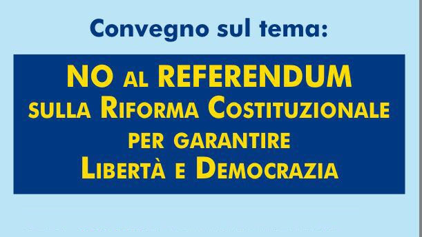 Agrigento: convegno sul tema "No al referendum sulla riforma costituzionale"
