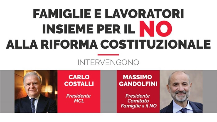 Roma: "Famiglie e lavoratori insieme per il NO alla riforma costituzionale"