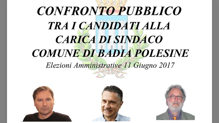 Badia Polesine: confronto pubblico tra i candidati alla carica di sindaco