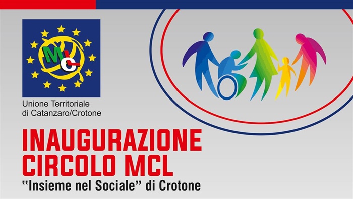 Crotone (KR): inaugurazione nuovo circolo MCL "Insieme nel Sociale"