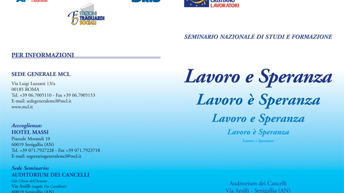 SEMINARIO NAZIONALE DI STUDI E FORMAZIONE Senigallia 12-13-14 settembre 2008