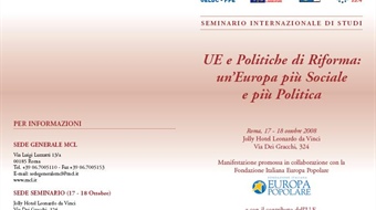 "UE e Politiche di Riforma: un'Europa più sociale e più politica"