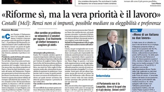 "Riforme sì, ma la vera priorità è il lavoro": su Avvenire intervista al presidente Costalli
