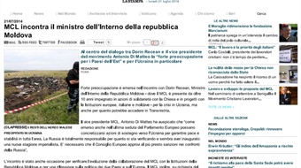 MCL incontra il ministro dell’Interno della repubblica Moldova