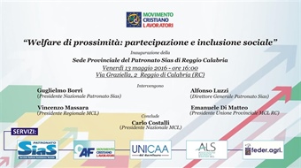 Reggio Calabria: "Welfare di prossimità: partecipazione e inclusione sociale"