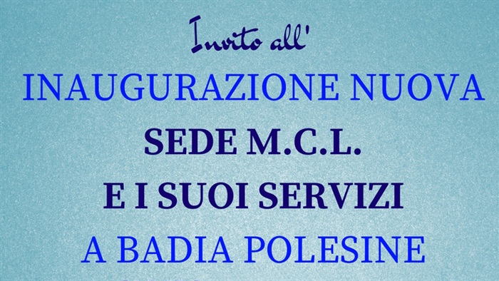 Badia Polesine (RO): inaugurazione nuova sede MCL