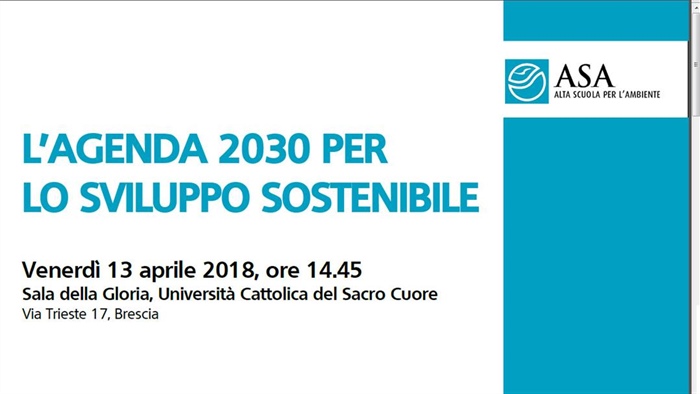 Brescia: L’AGENDA 2030 PER LO SVILUPPO SOSTENIBILE