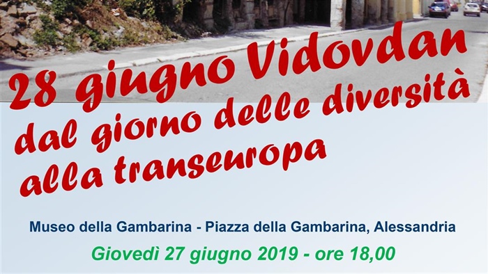 Alessandria: "28 giugno Vidovdan - Dal giorno delle diversità alla transeuropa"