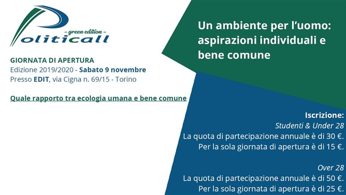 Torino: "Quale rapporto tra ecologia umana e bene comune"