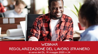WEBINAR REGOLARIZZAZIONE DEL LAVORO STRANIERO