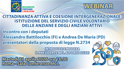 Webinar: Cittadinanza attiva e coesione intergenerazionale - Istituzione del...