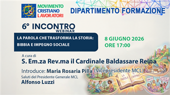 Webinar: con il Cardinal Baldassare Reina "Attualità della DSC"