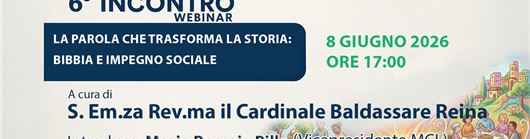 Webinar: con il Cardinal Baldassare Reina "Attualità della DSC"