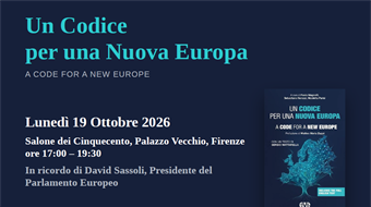 Un Codice per una Nuova Europa: a Palazzo Vecchio la presentazione del volume in ricordo di David Sassoli